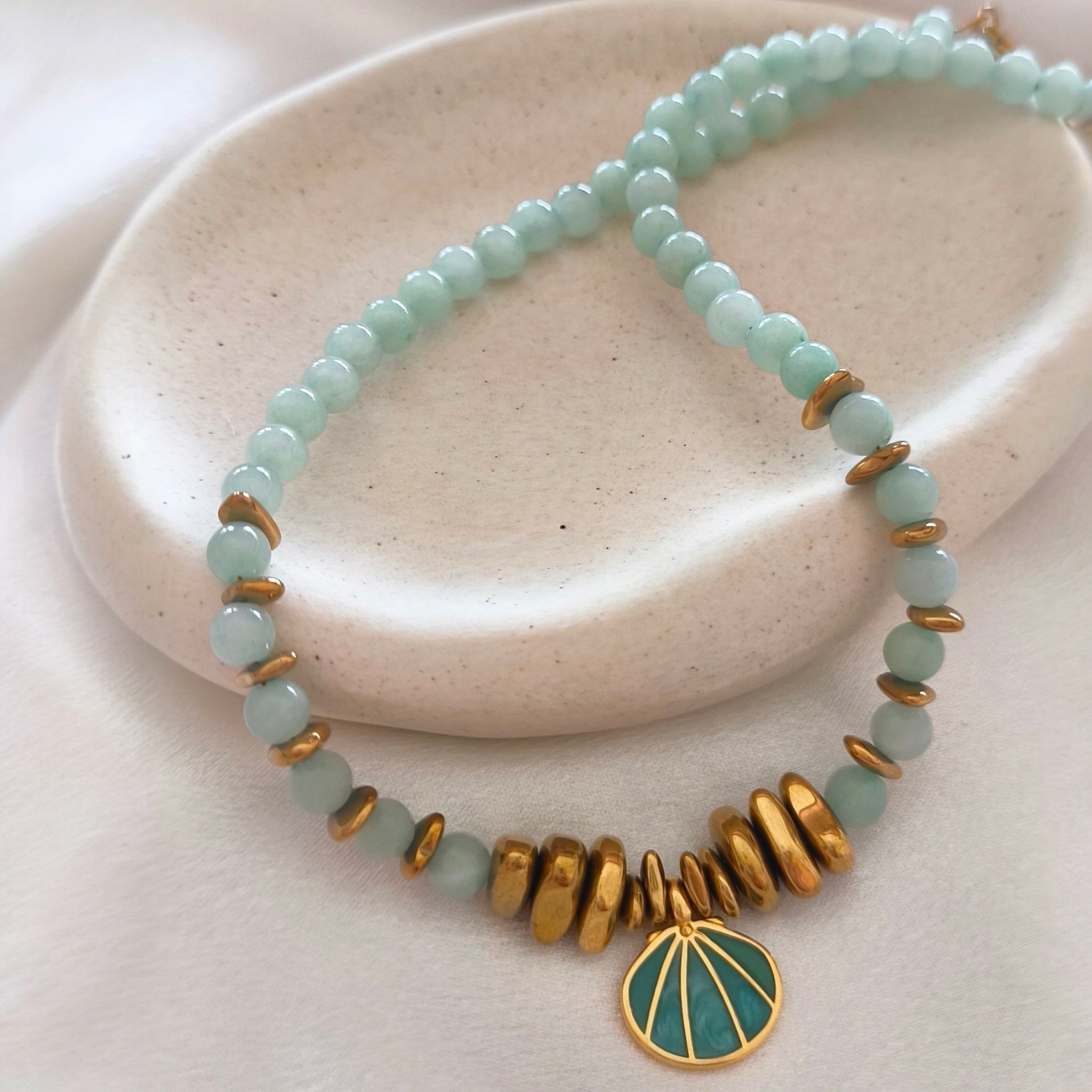 Teal Shell Necklace