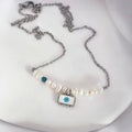 Pearl Evil Eye Necklace