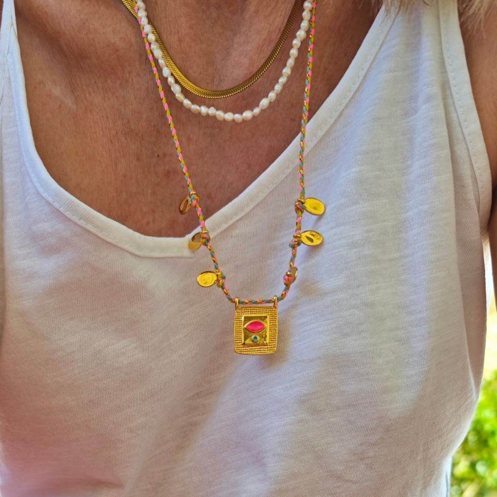 Coins Pink Necklace