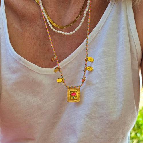 Coins Pink Necklace
