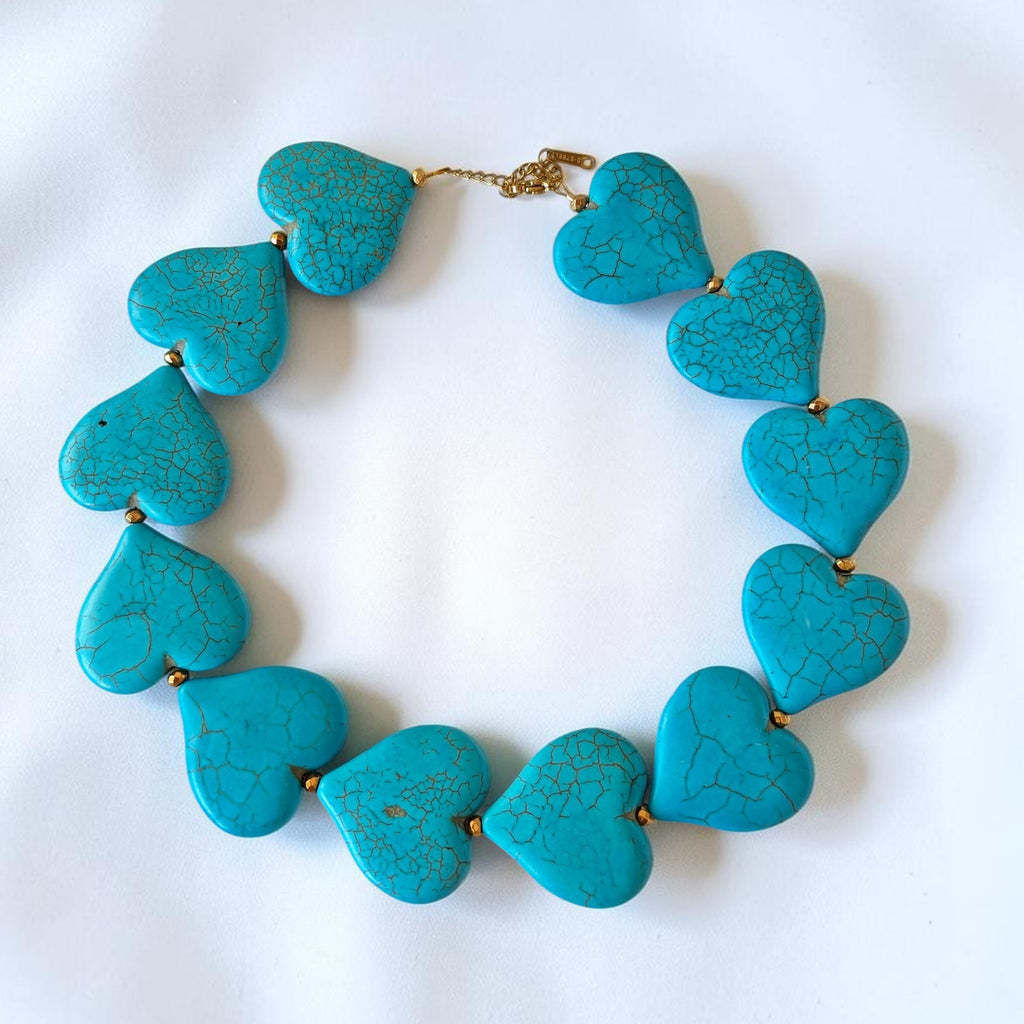 Turquoise Heart Statement Necklace