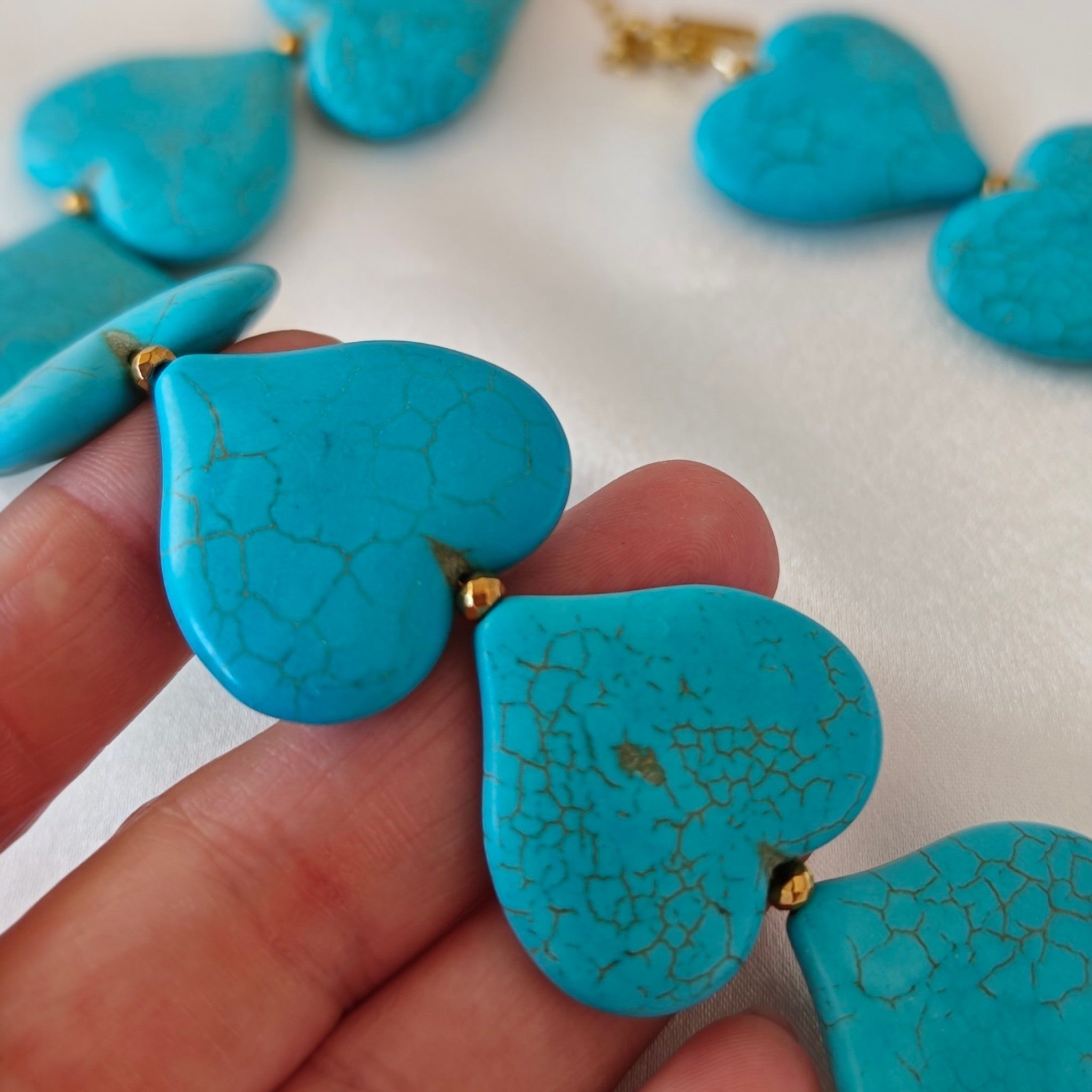 Turquoise Heart Statement Necklace