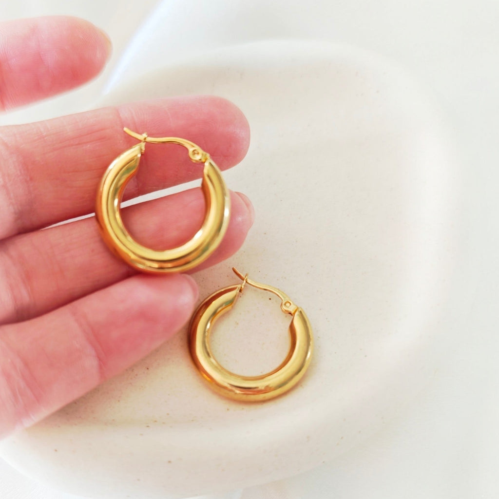Gold Chunky Hoop Earrings