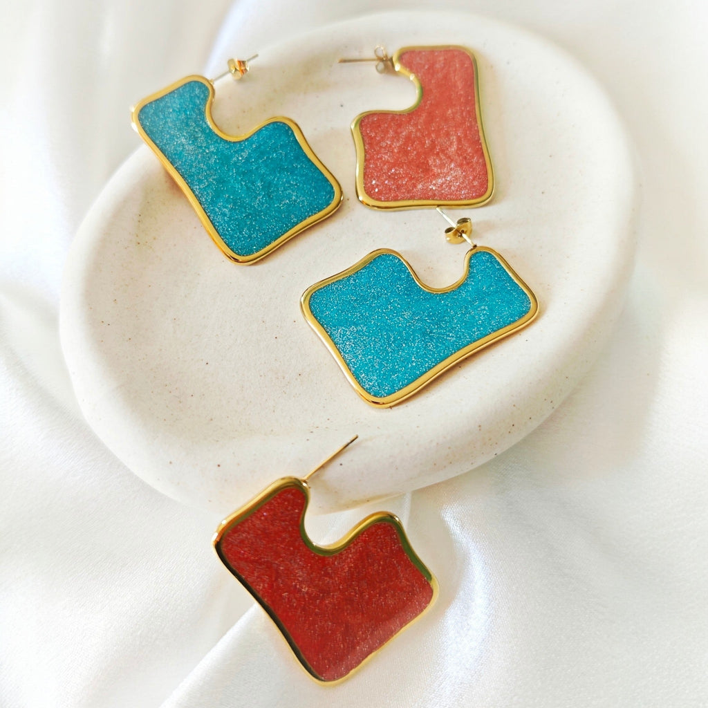 Color Block Earrings