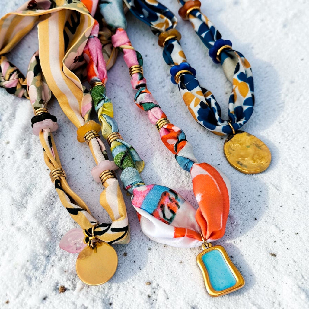 Exotic Turquoise Bandana Necklace