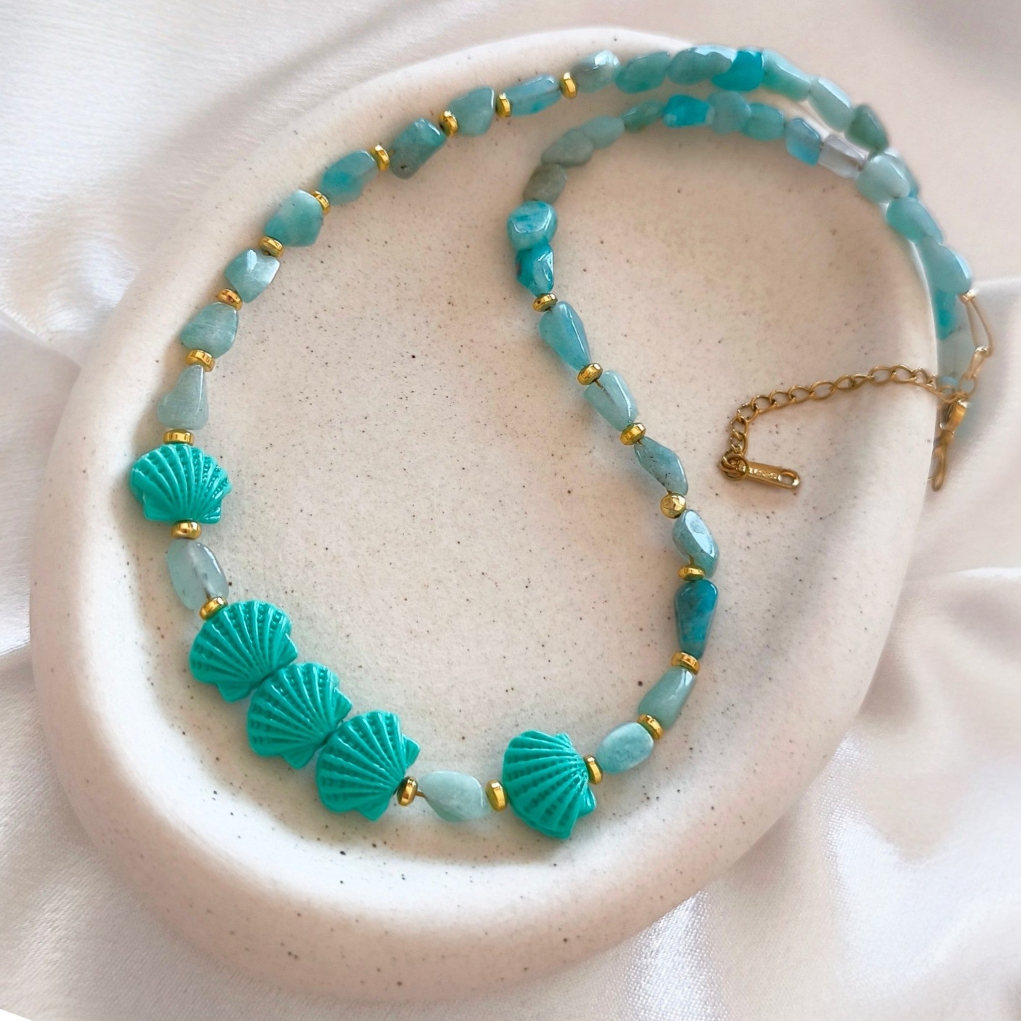 Amazonite Shell Necklace