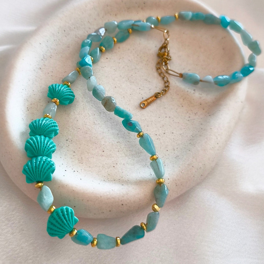 Amazonite Shell Necklace
