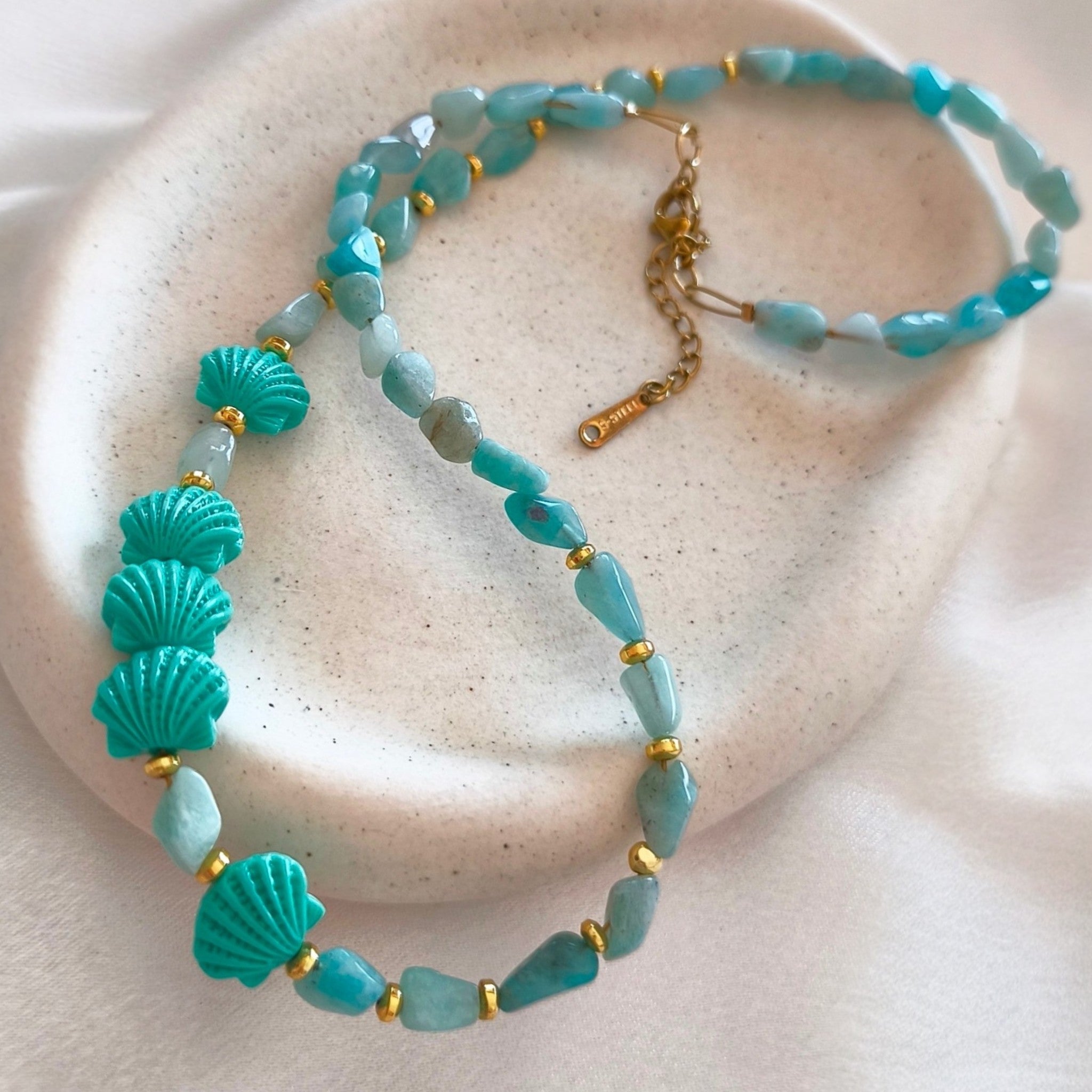 Amazonite Shell Necklace