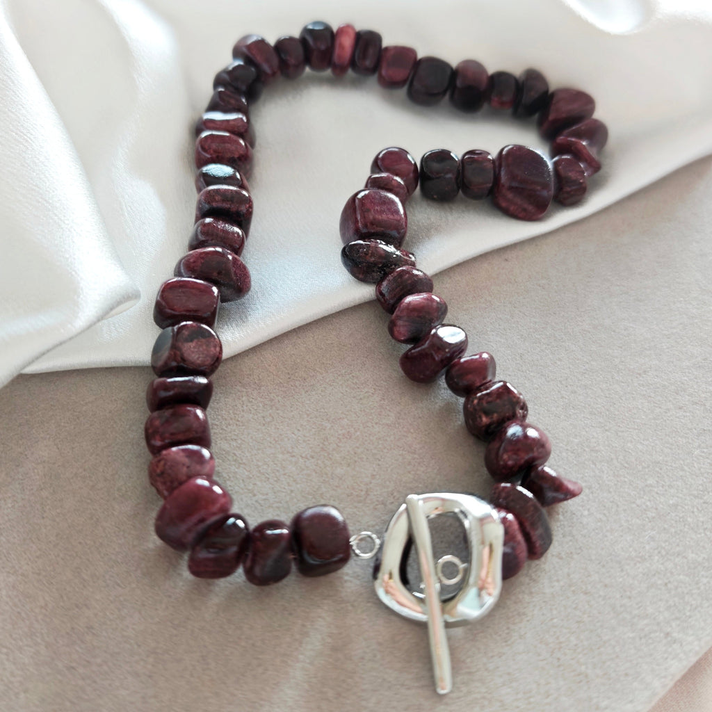Burgundy Stone Necklace