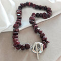Burgundy Stone Necklace