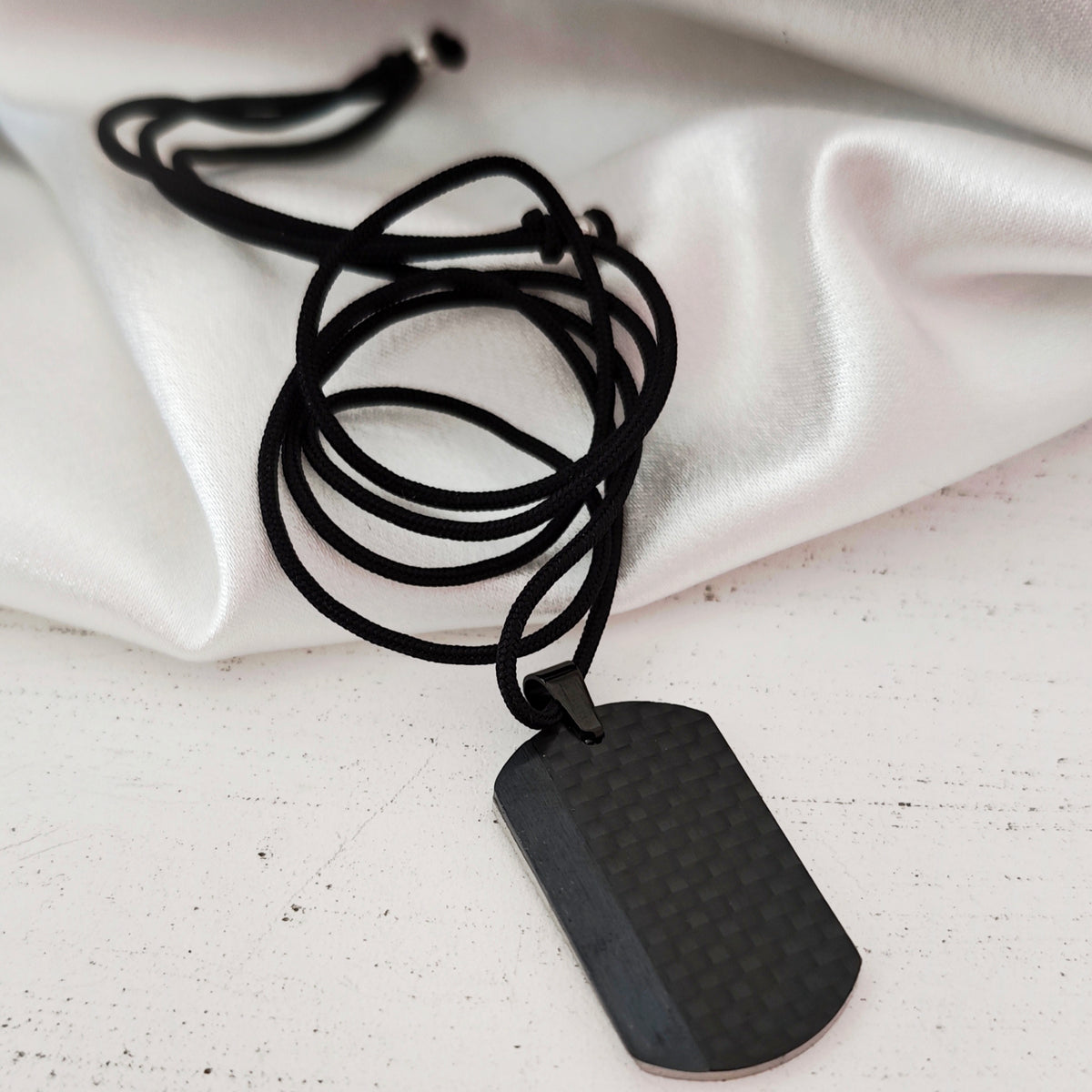 Black Tag Necklace