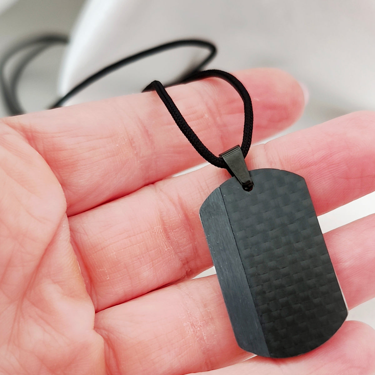 Black Tag Necklace