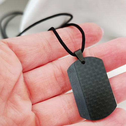 Black Tag Necklace