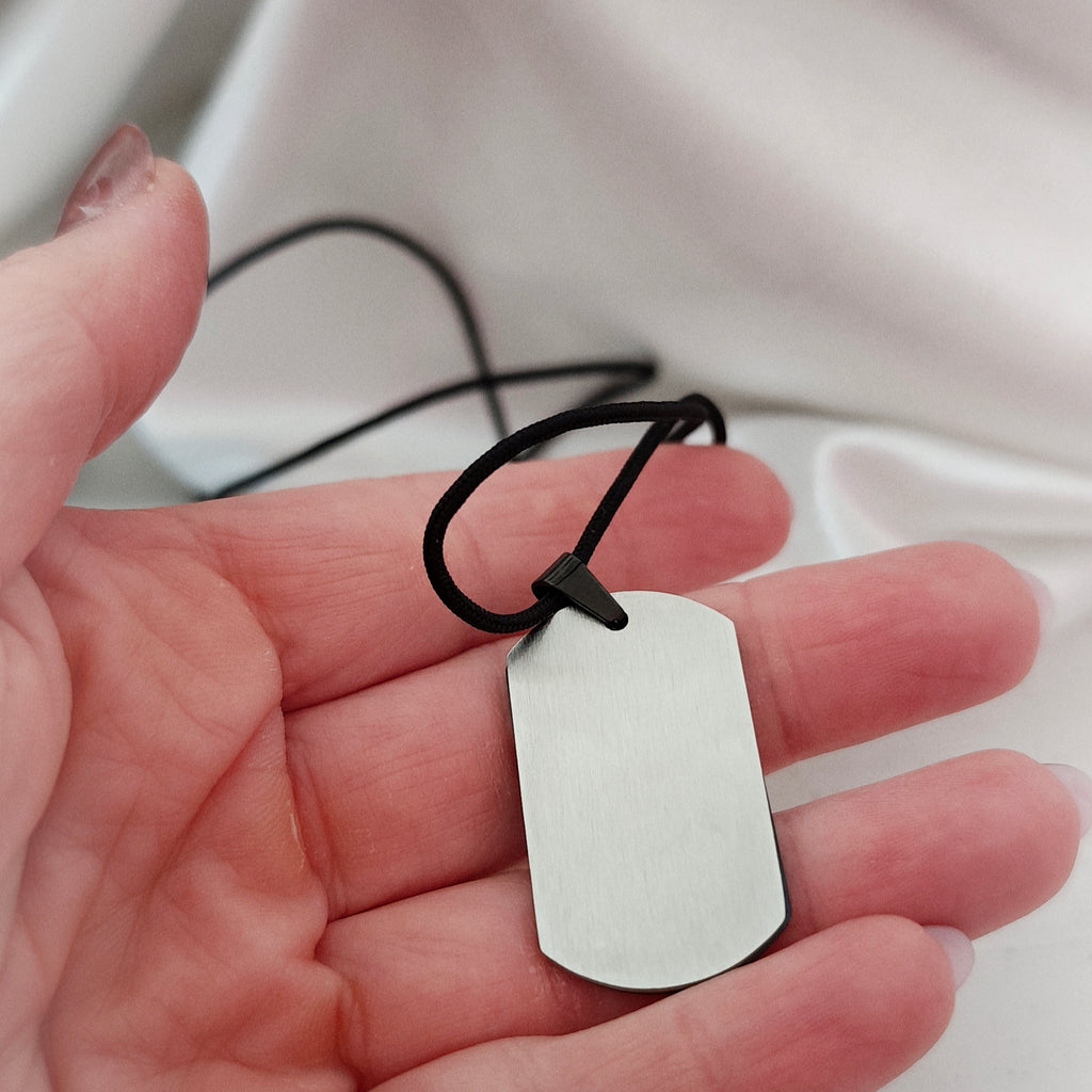 Black Tag Necklace