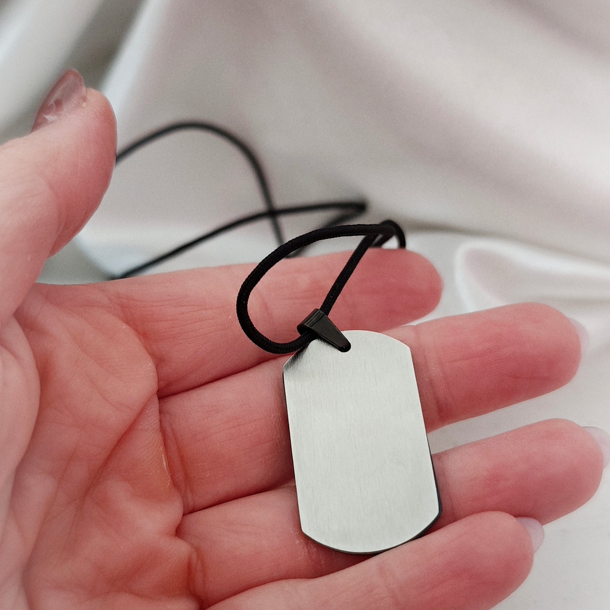 Black Tag Necklace