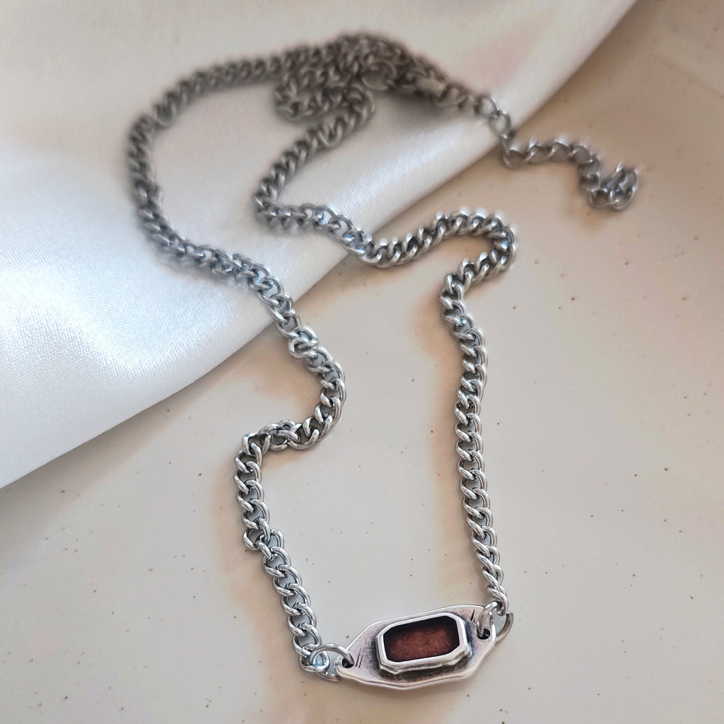 Enamel Link Necklace