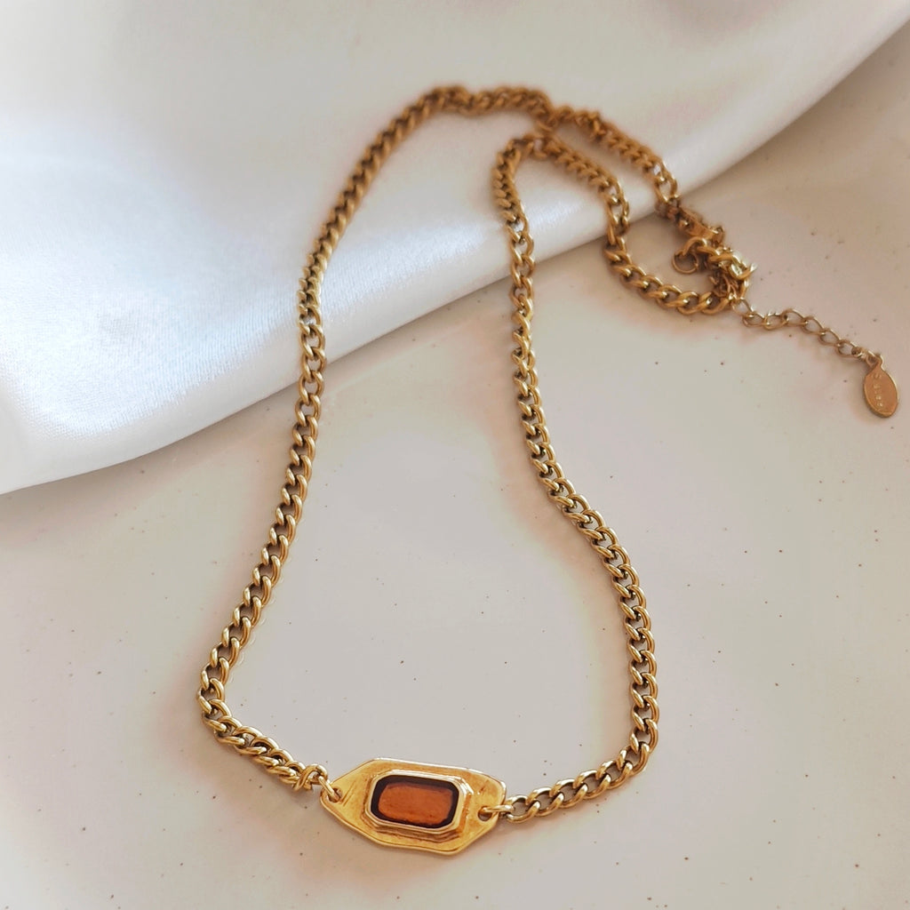 Enamel Link Necklace