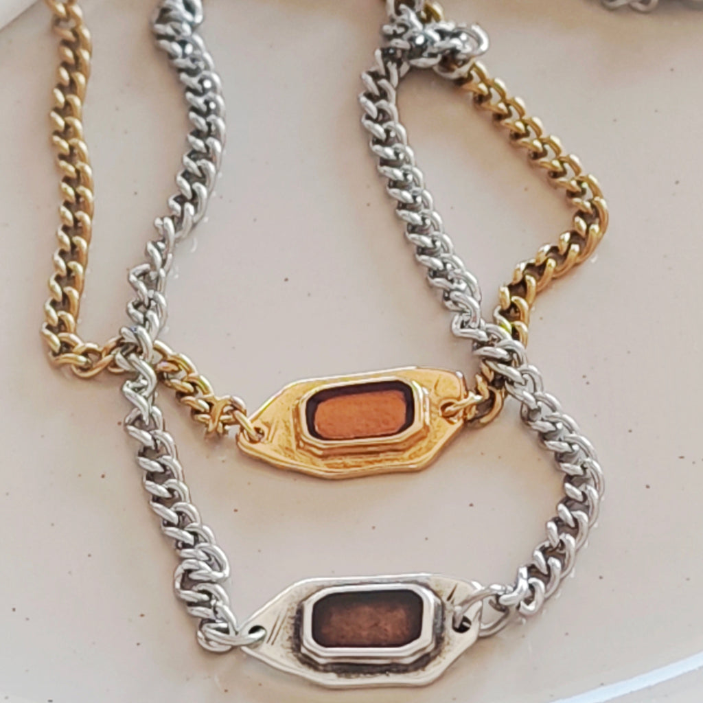 Enamel Link Necklace