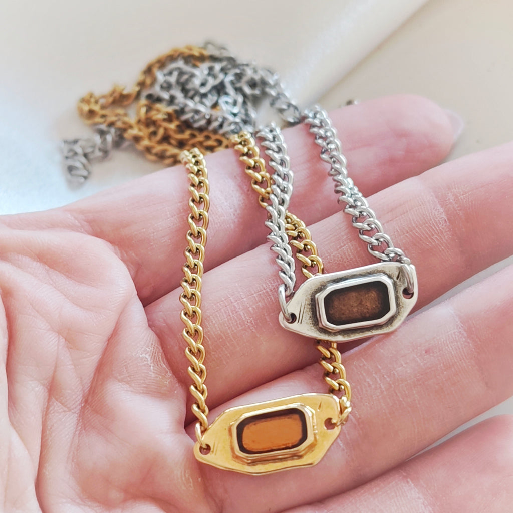 Enamel Link Necklace