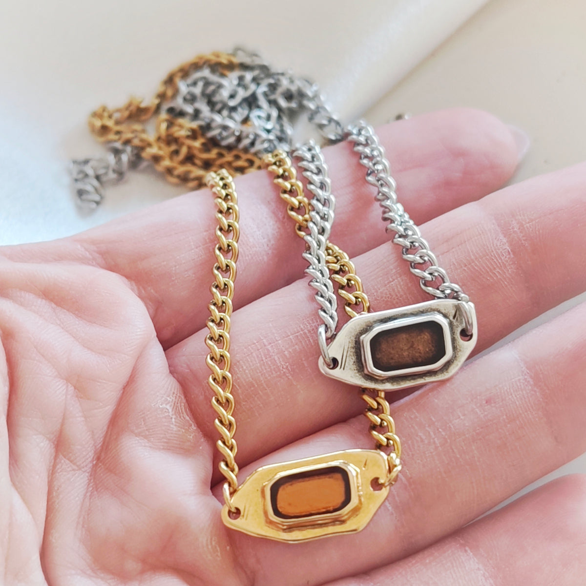 Enamel Link Necklace