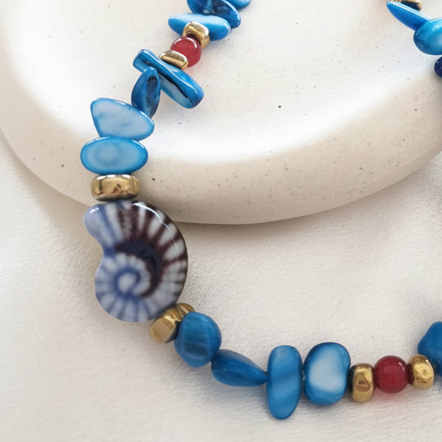 Blue Shell Starfish Necklace