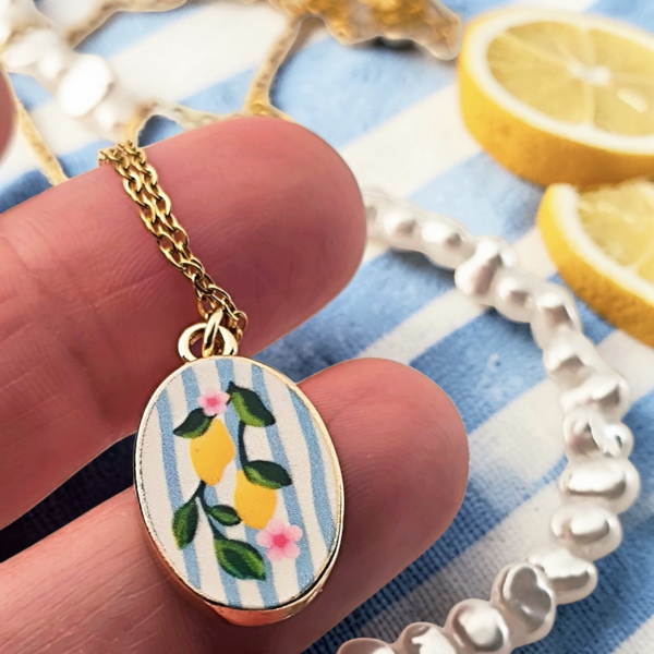 Lemons & Pearls Set Necklace