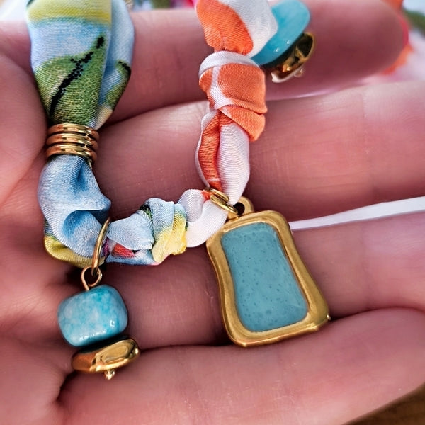 Exotic Turquoise Bandana Necklace