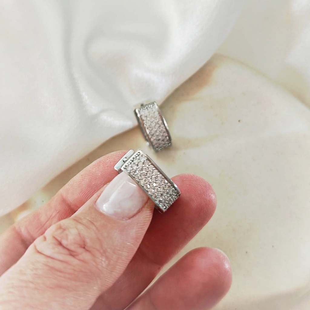 Sparkling Pave Hoops