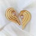 Golden Wing Heart Earrings