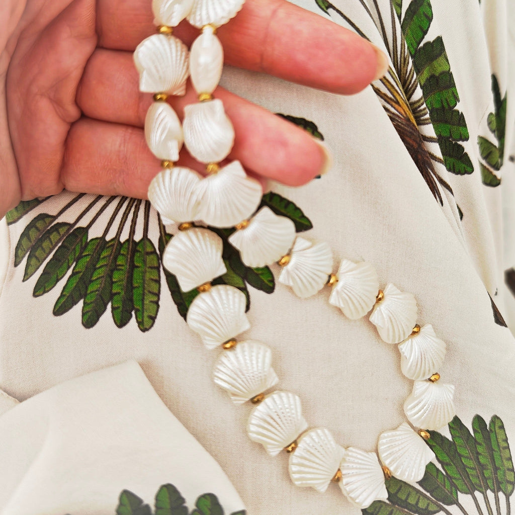 White Seashell Necklace Large