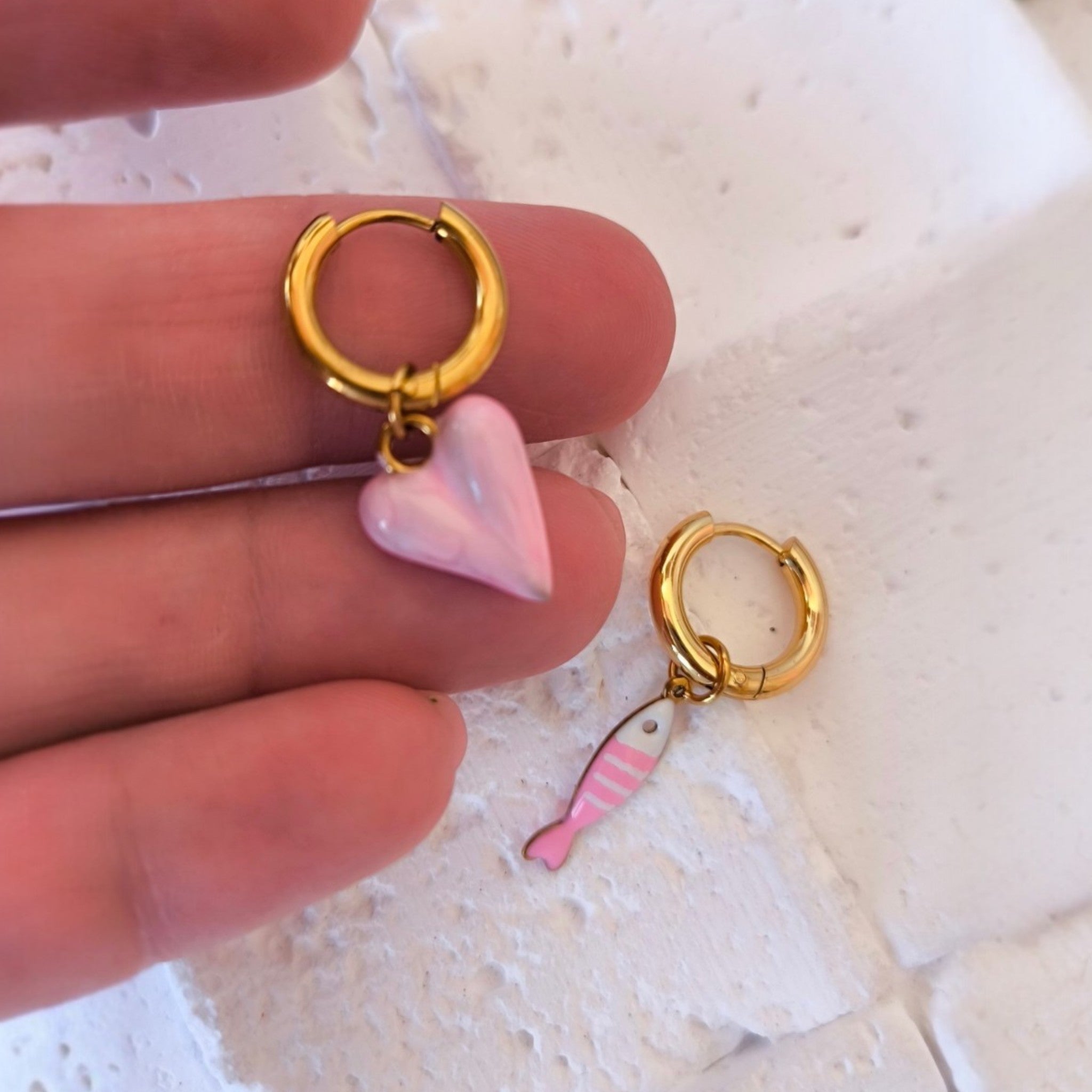 Pink Charms Hoop Earrings | 8€-10€