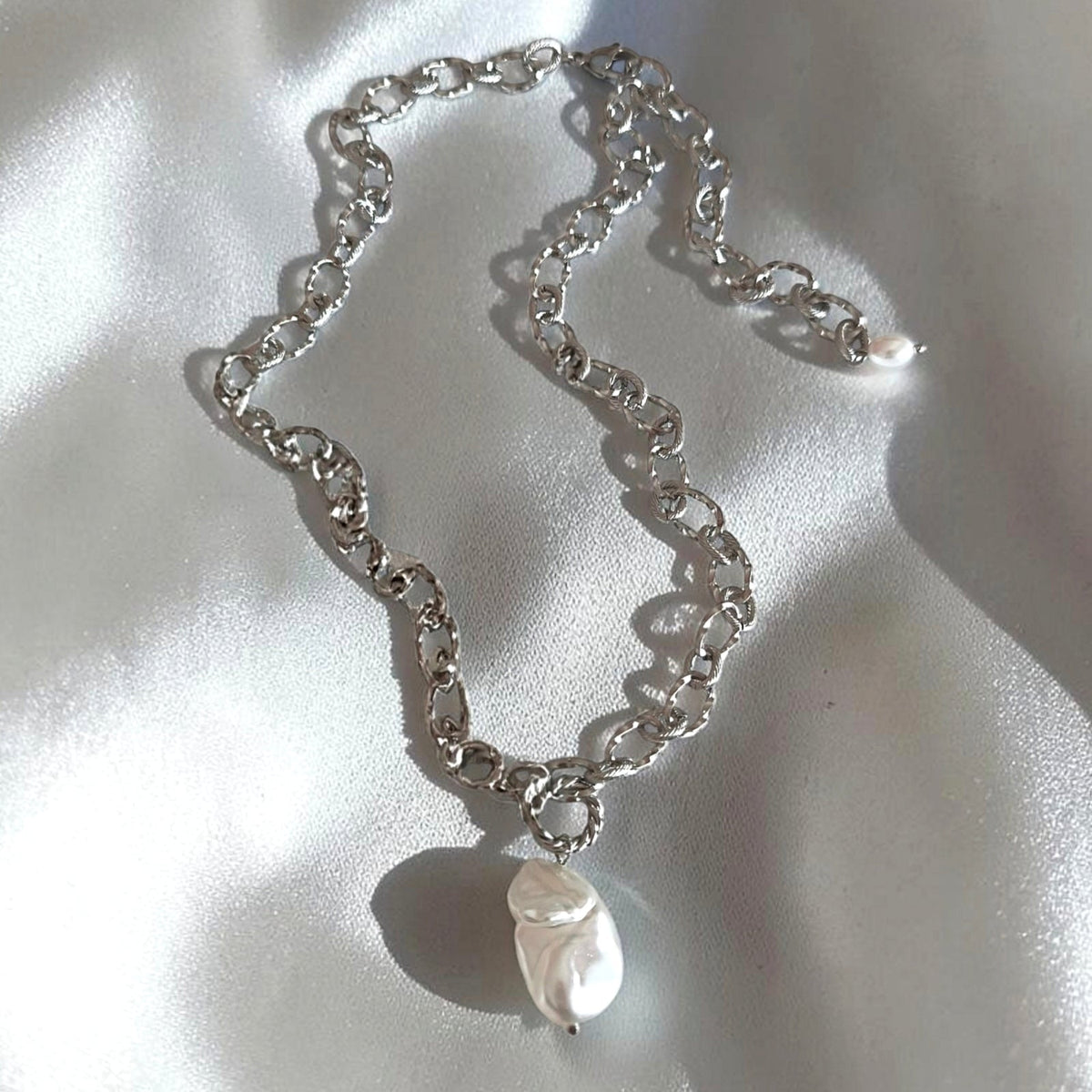 Baroque Pearl Chain Necklace