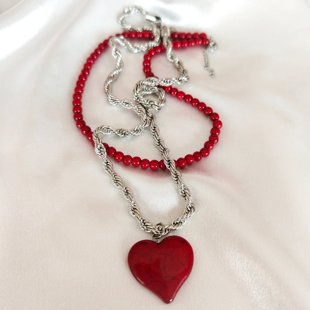 Chunky Heart & Red Howlite Set | 7€-20€