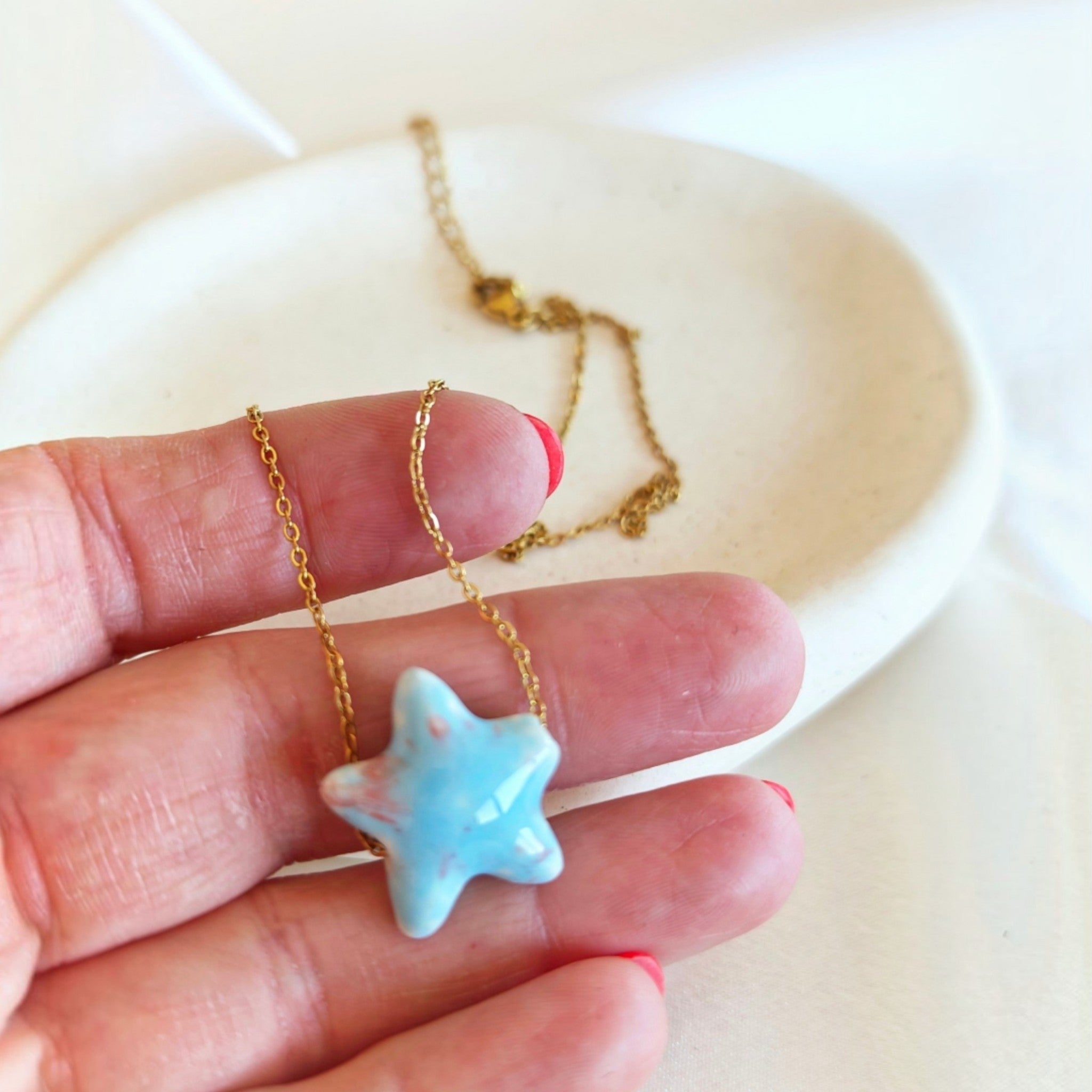Blue Starfish Necklace