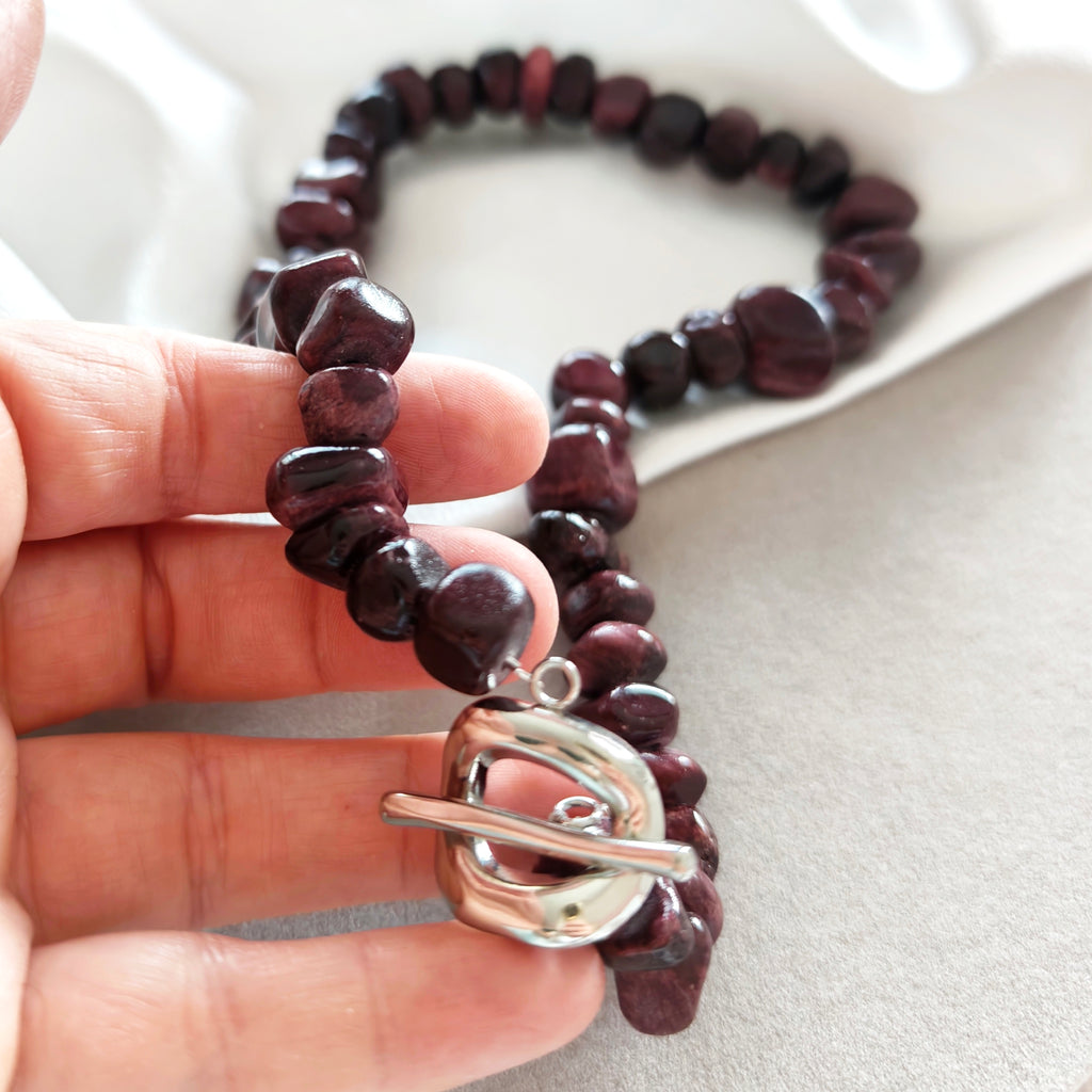 Burgundy Stone Necklace