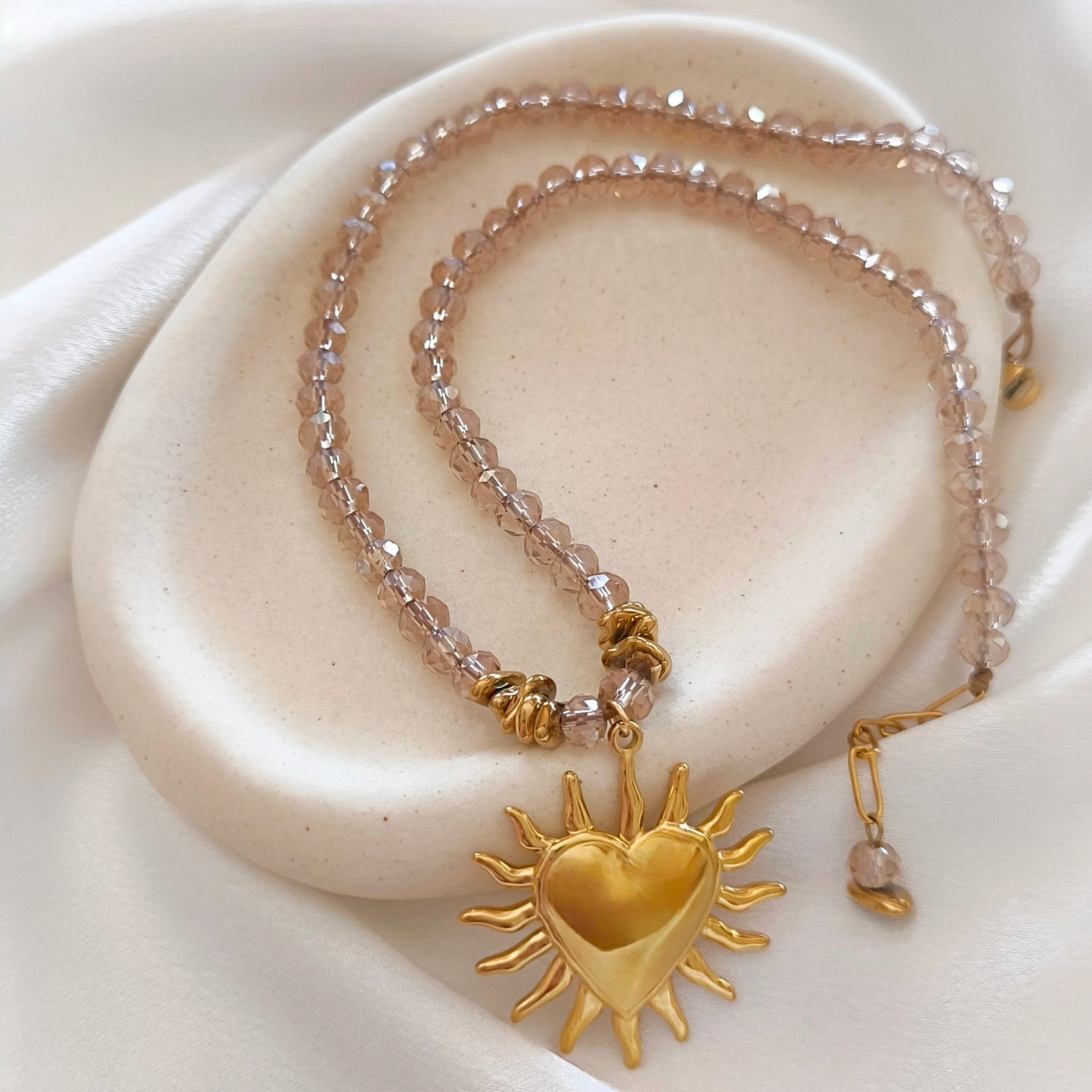 Sun Heart Crystal Necklace