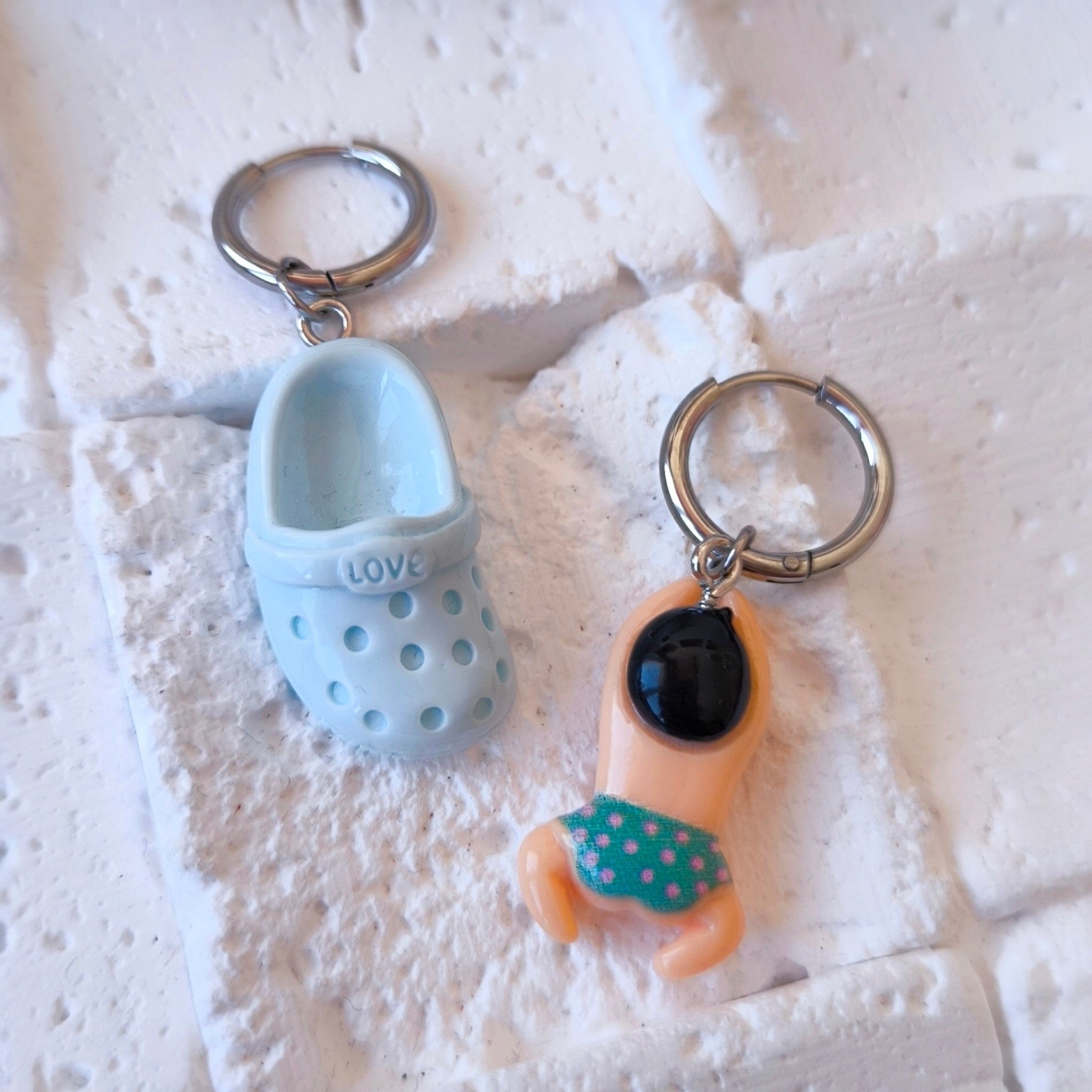 Croc & Swimmer Charm Earrings