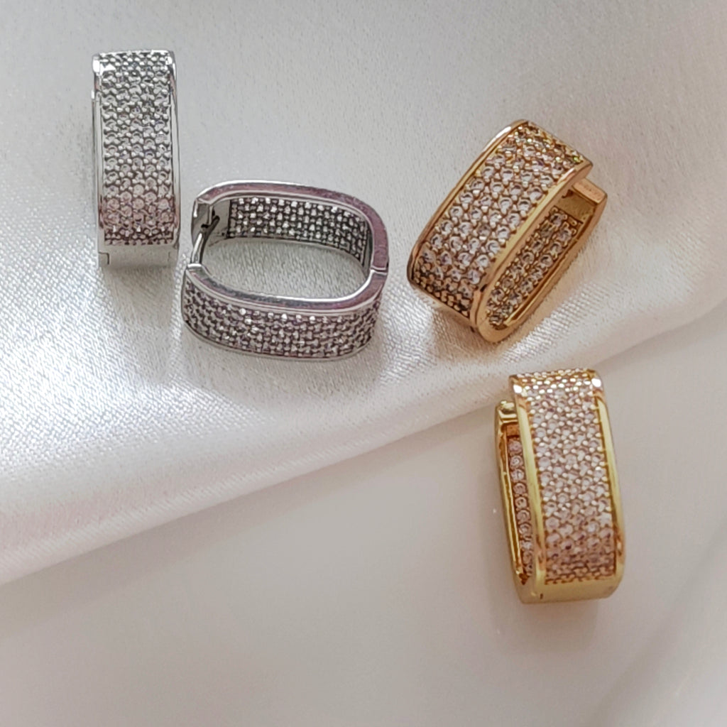 Sparkling Pave Hoops
