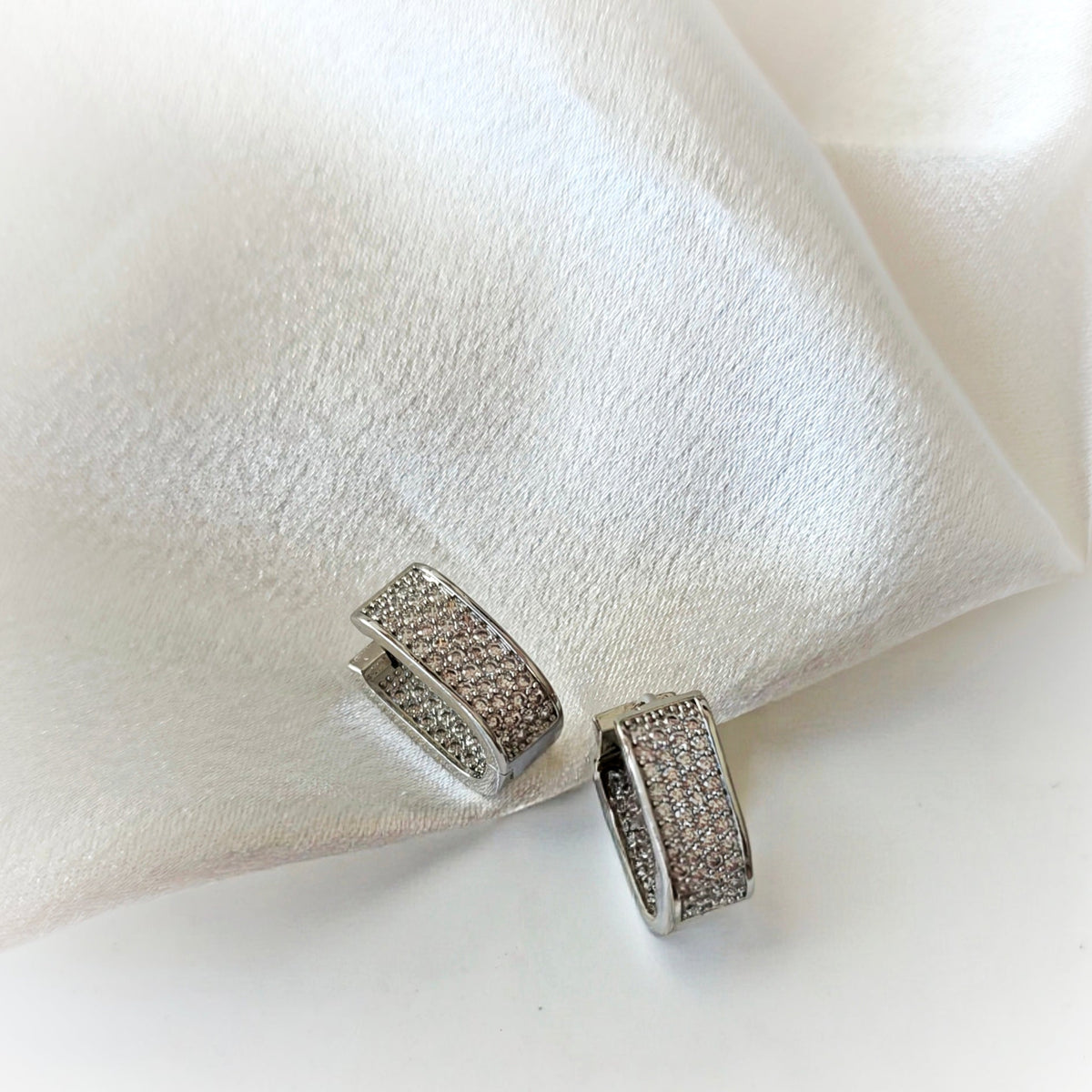 Sparkling Pave Hoops