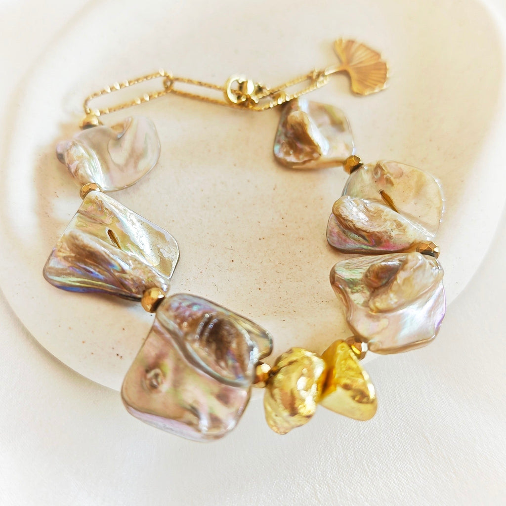 Ginkgo & Shell Bracelet