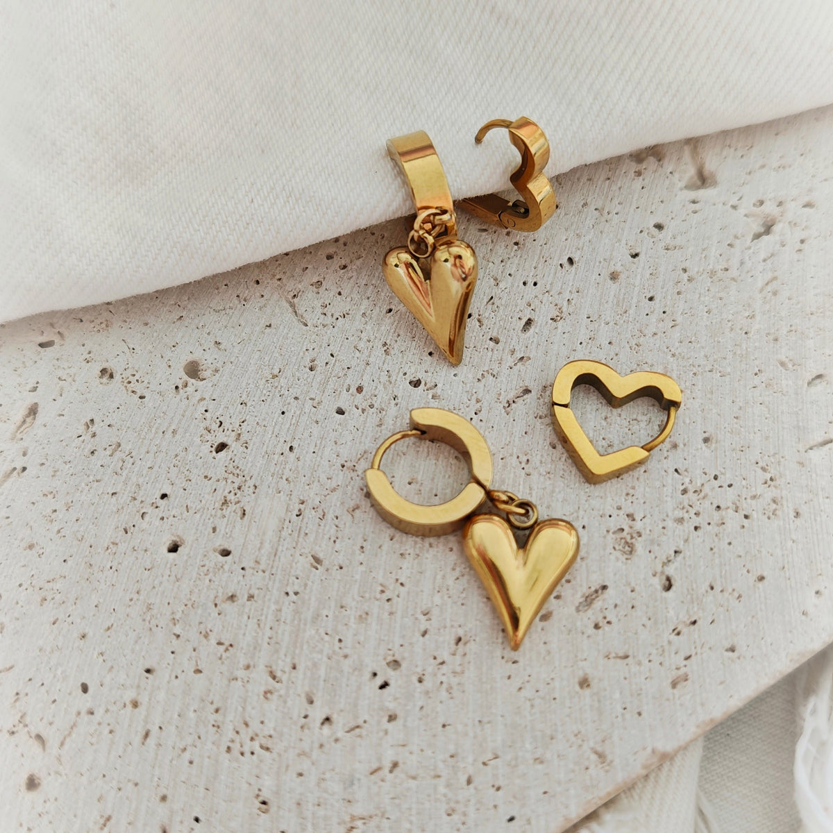 Gold Heart Earrings