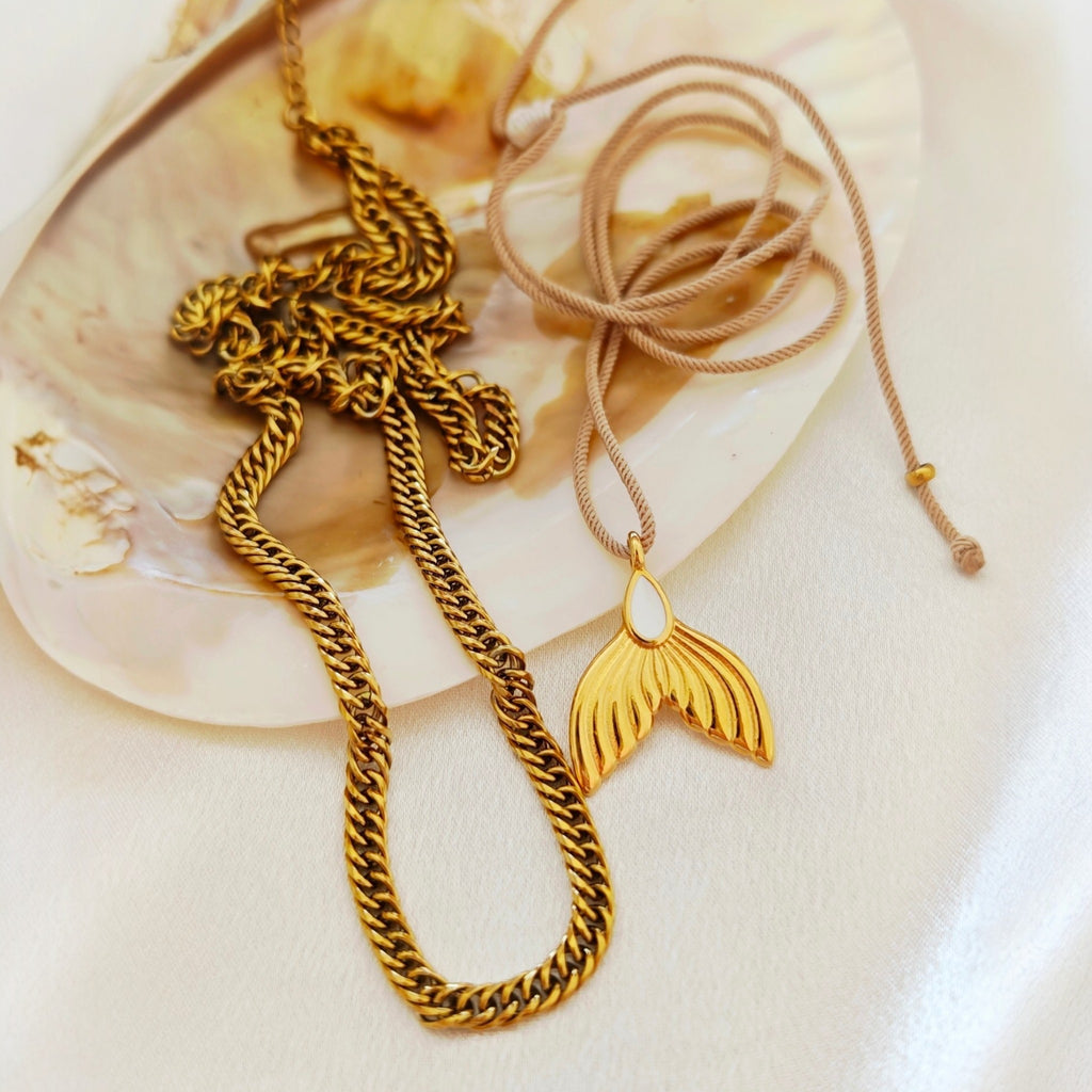 Mermaid Gold Necklace Set