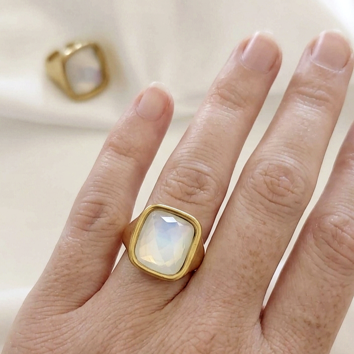 Opal Square Ring