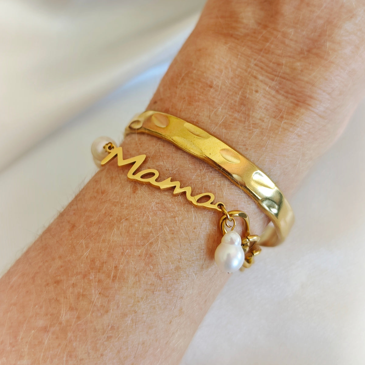 Golden Hammered Cuff