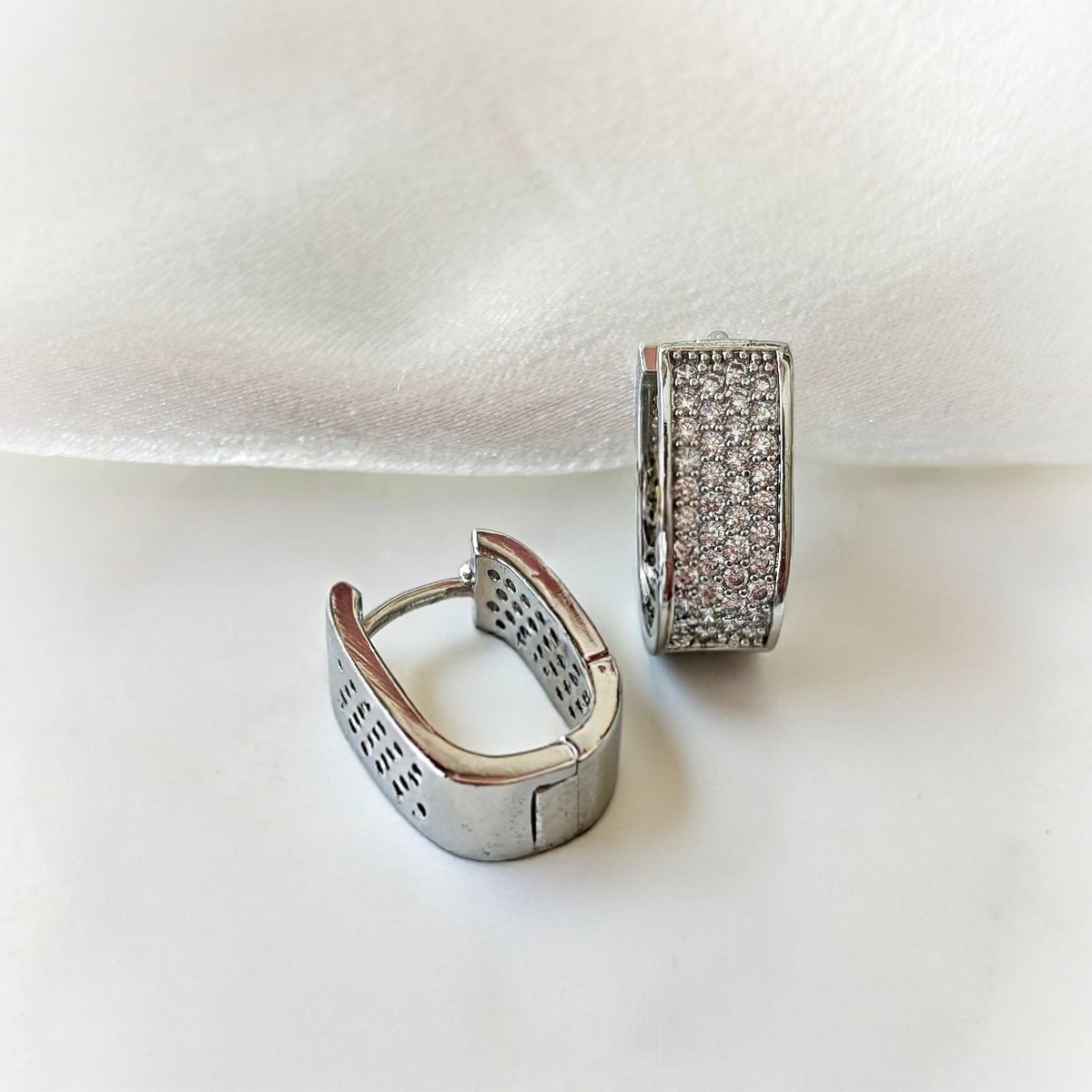 Sparkling Pave Hoops