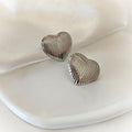 Ribbed Heart Earrings