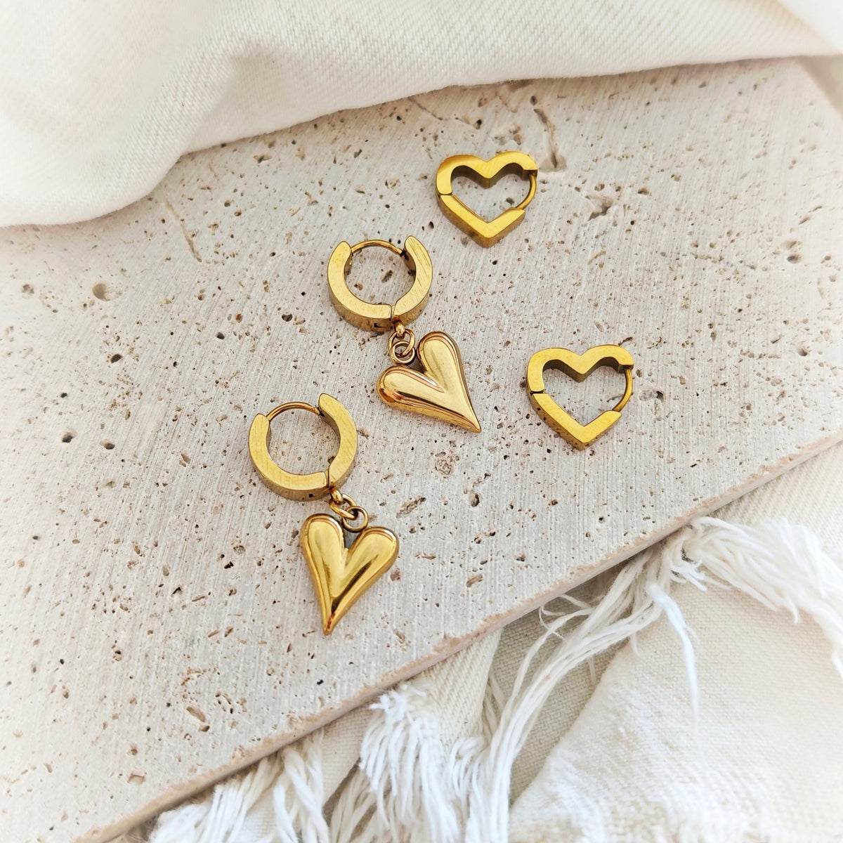 Gold Heart Earrings