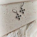 Cross Hoop Earrings l