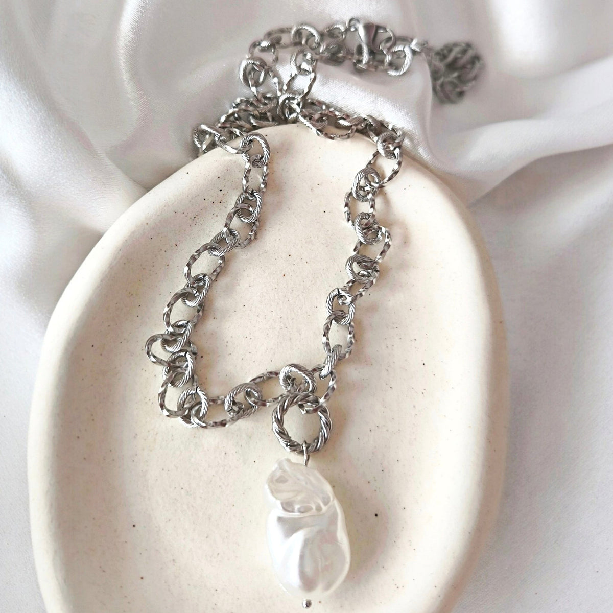 Baroque Pearl Chain Necklace