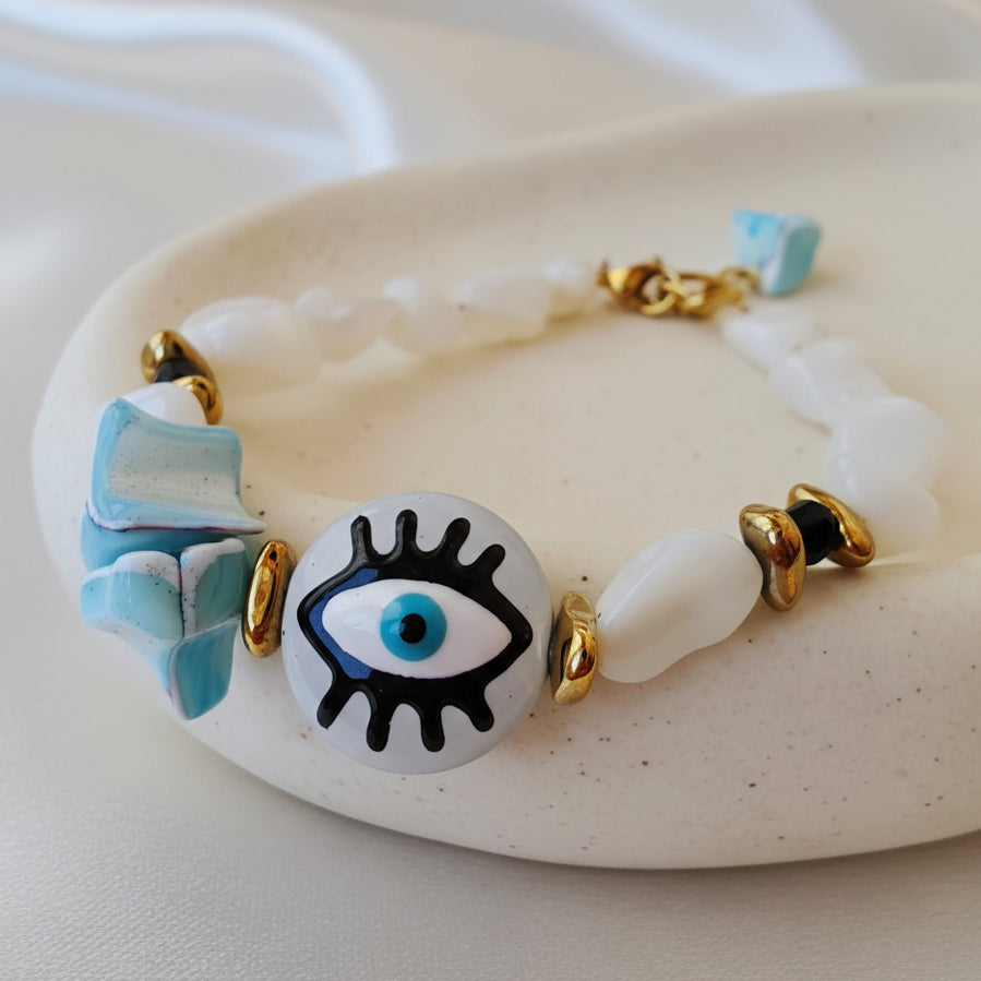 Evil Eye Shell Bracelet